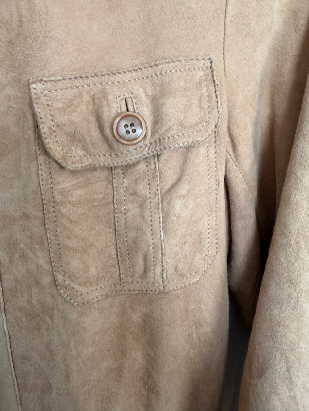 Vintage Wilson’s Buttery-Soft Suede Button-Front Jacket - Tan Size Small - Picture 4 of 7